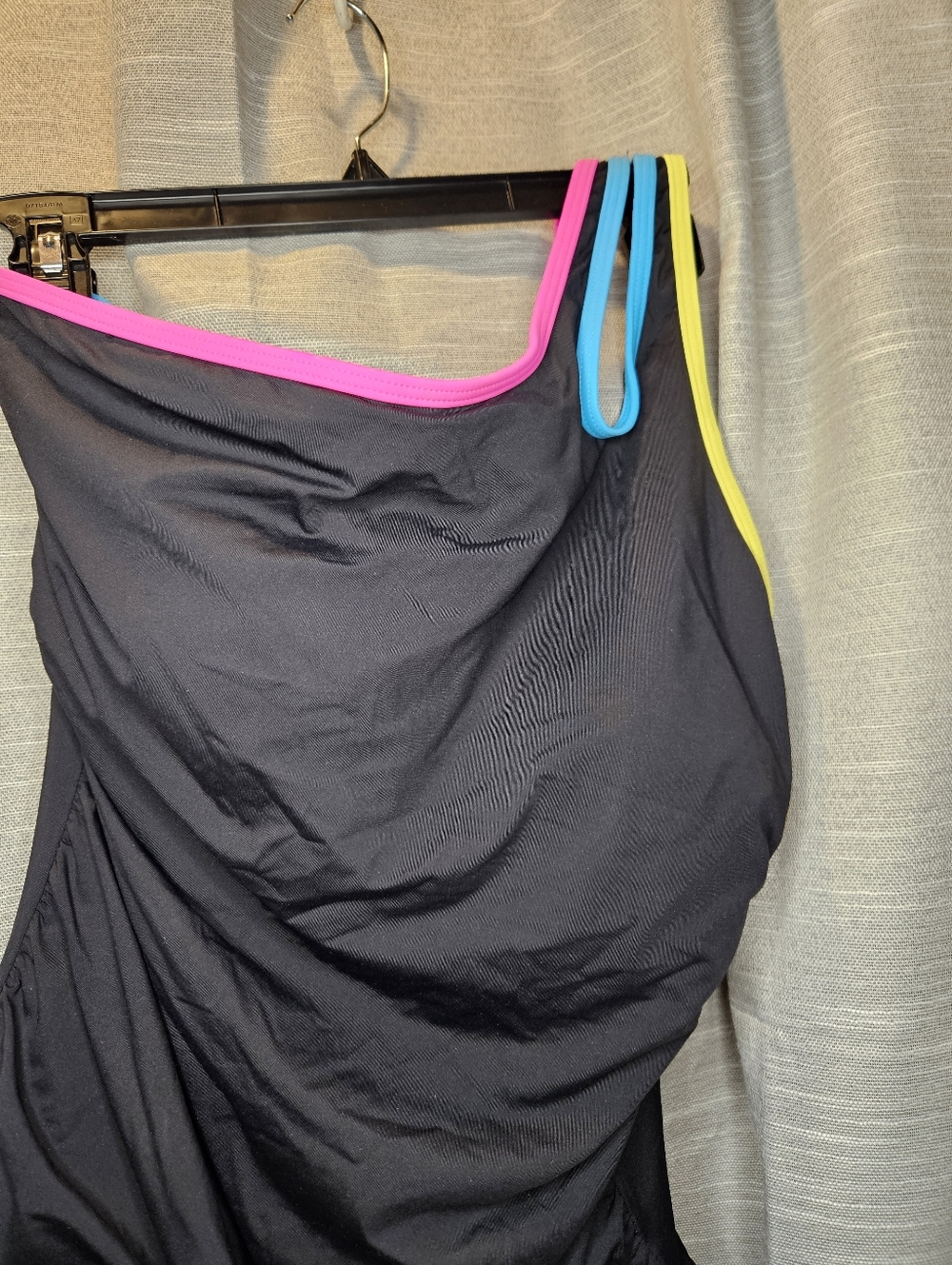 Holipick One Shoulder One Piece Swimsuit Colorful Black XL Tummy Control NWT - Picture 9 of 16